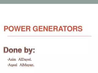 Power Generators