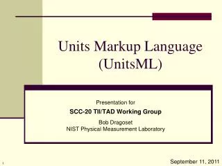 Units Markup Language (UnitsML)
