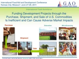 International Food Aid and Development Conference Kansas City, Missouri  June 27-29, 2011