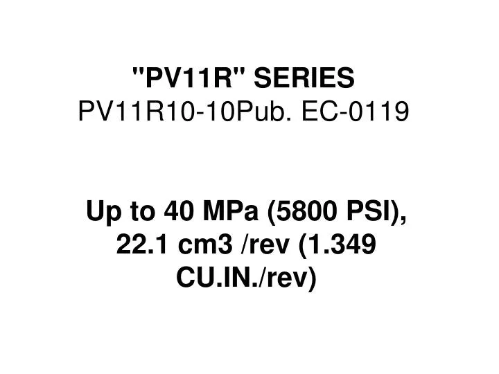 pv11r series pv11r10 10pub ec 0119
