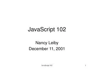 JavaScript 102