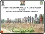Implementation of MGNREGS in Andhra Pradesh In India - slide 1