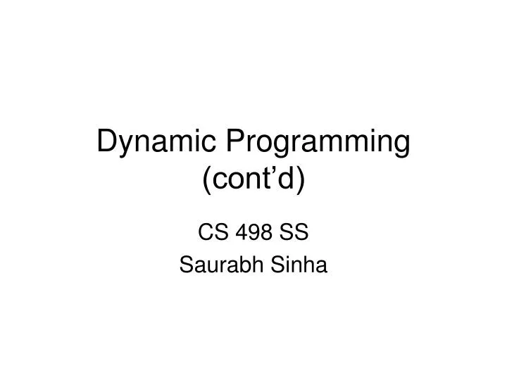 dynamic programming cont d