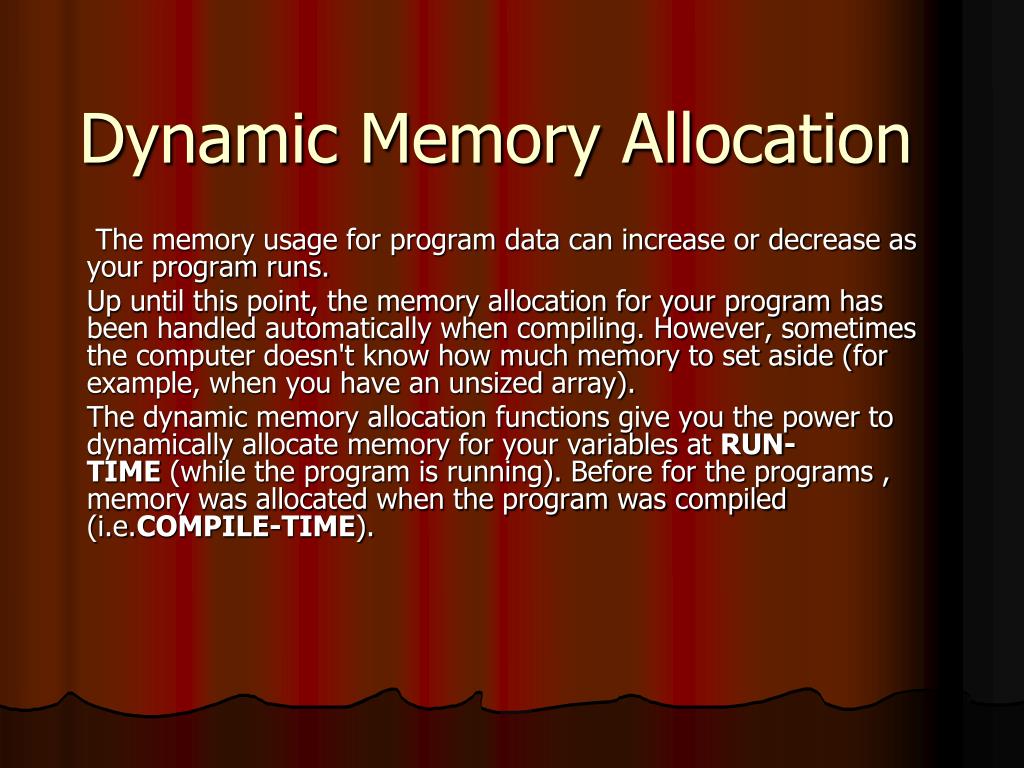 PPT - Dynamic Memory Allocation PowerPoint Presentation, free download ...