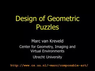 Design of Geometric Puzzles