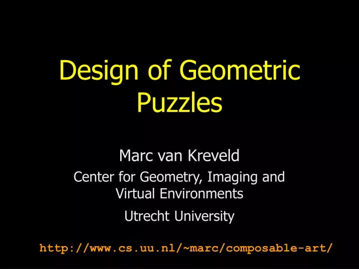 design of geometric puzzles