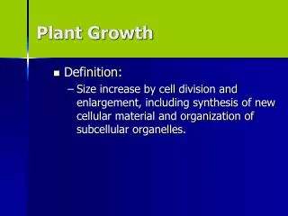 Plant Growth