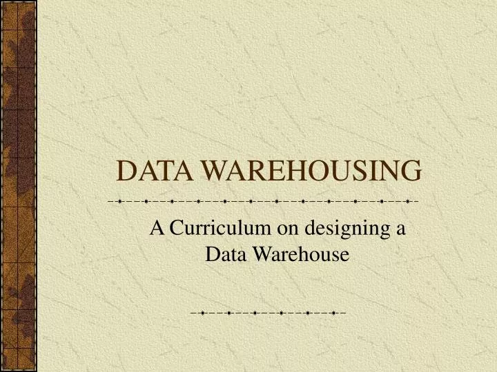 data warehousing