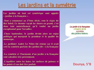 les jardins et la sym trie