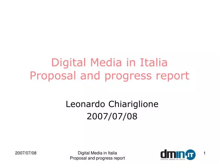 digital media in italia proposal and progress report