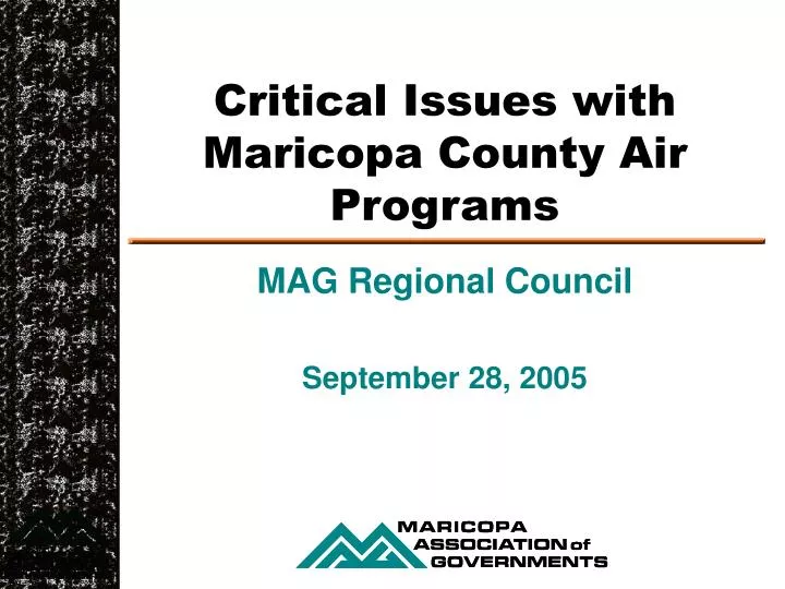 critical issues with maricopa county air programs