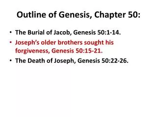 outline of genesis chapter 50