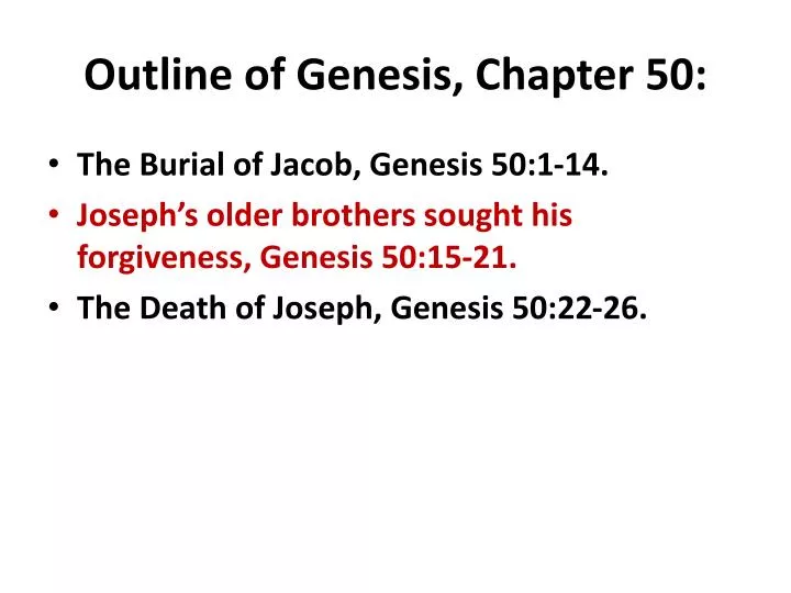 outline of genesis chapter 50