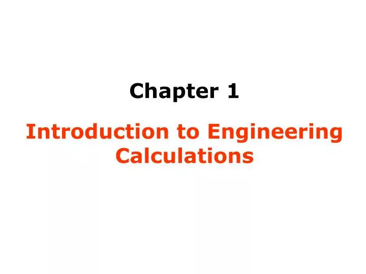 introduction to engineering calculations