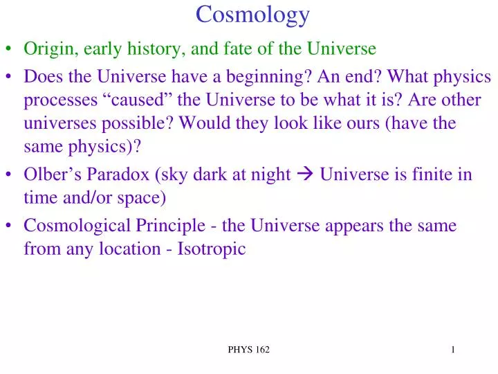 Ppt Cosmology Powerpoint Presentation Free Download Id1814307 9659