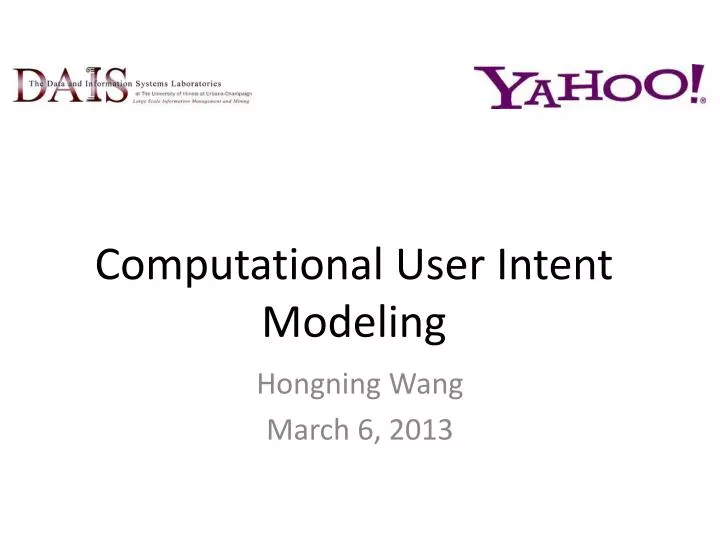 computational user intent modeling