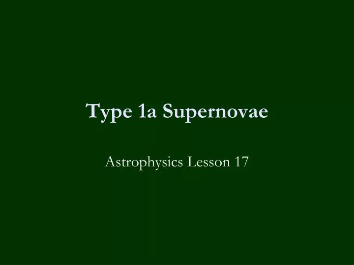 type 1a supernovae