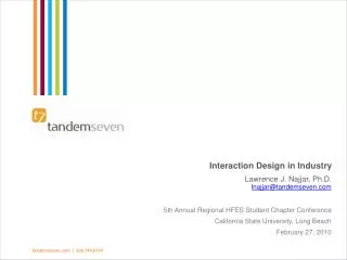 Interaction Design in Industry