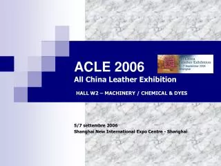 ACLE 2006 All China Leather Exhibition