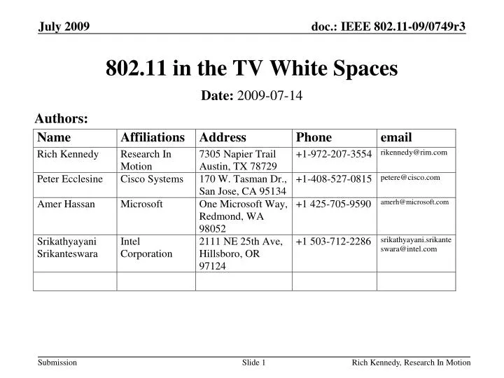 802 11 in the tv white spaces