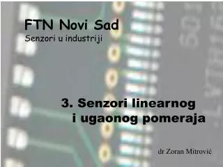 FTN Novi Sad Senzori u industriji