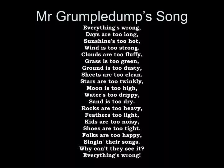 mr grumpledump s song