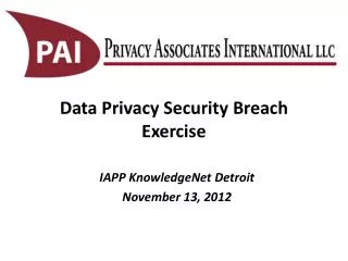 Data Privacy Security Breach Exercise