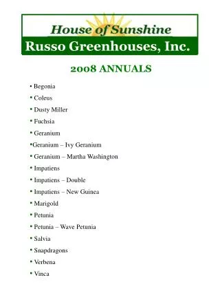 Russo Greenhouses, Inc.