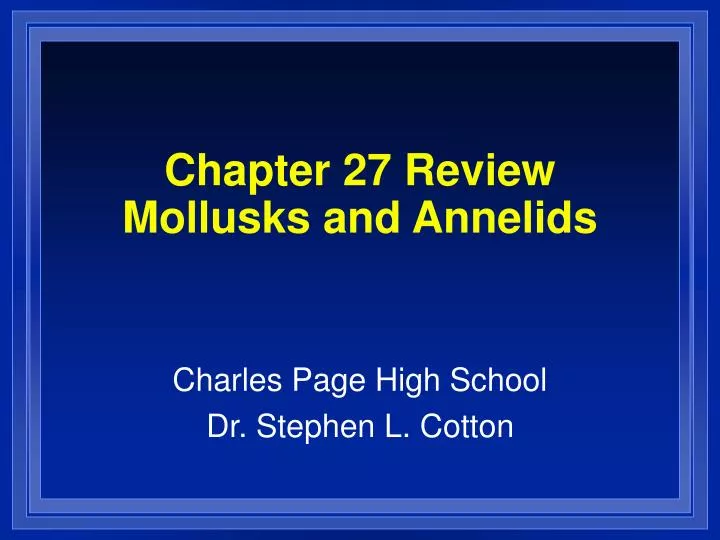 chapter 27 review mollusks and annelids