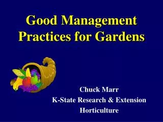 Good Management Practices for Gardens