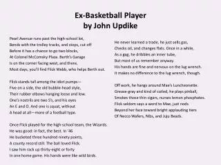 Ex-Basketball Player by John Updike