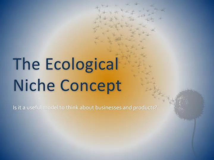 the ecological niche concept