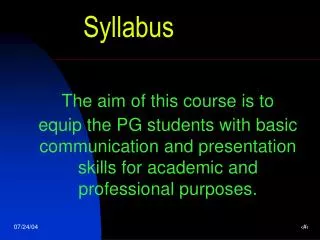 Syllabus