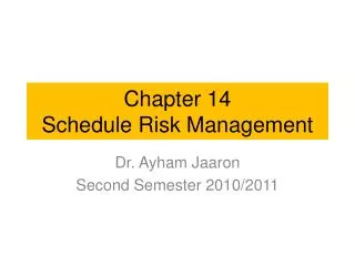 chapter 14 schedule risk management