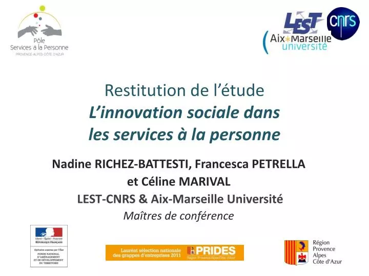 restitution de l tude l innovation sociale dans les services la personne