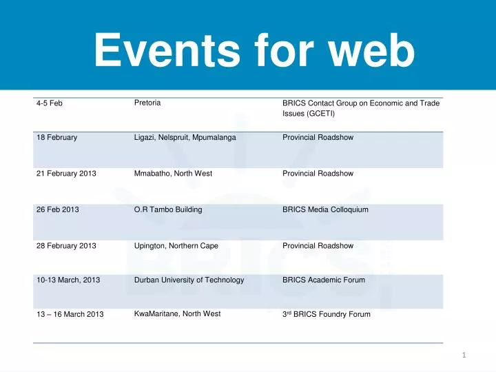 events for web
