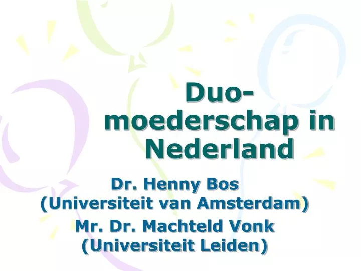 duo moederschap in nederland
