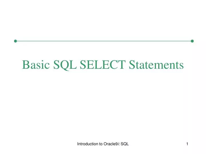 basic sql select statements