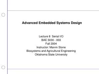 Advanced Embedded Systems Design