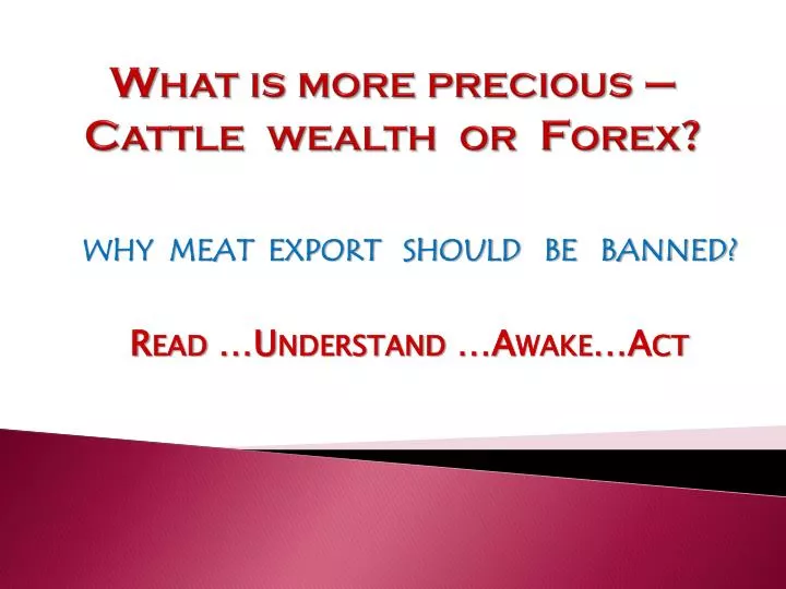 what is more precious cattle wealth or forex
