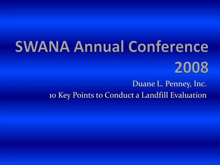 swana annual conference 2008