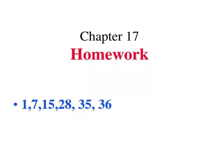 chapter 17 homework