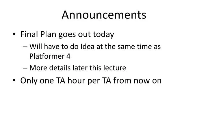 announcements