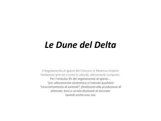 le dune del delta