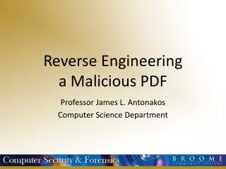 Reverse Engineering a Malicious PDF