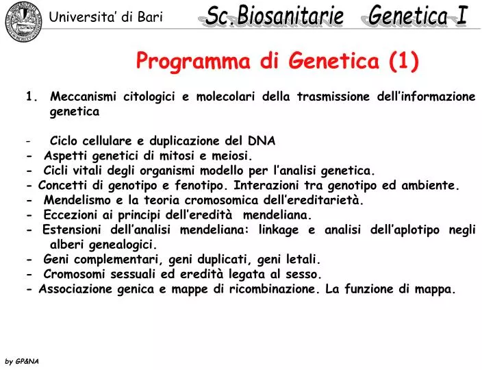 programma di genetica 1