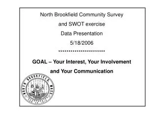 North Brookfield Community Survey and SWOT exercise Data Presentation 5/18/2006