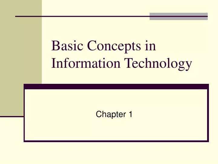 basic concepts in information technology