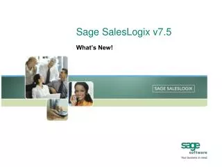Sage SalesLogix v7.5