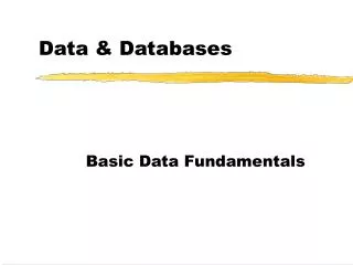 Data &amp; Databases